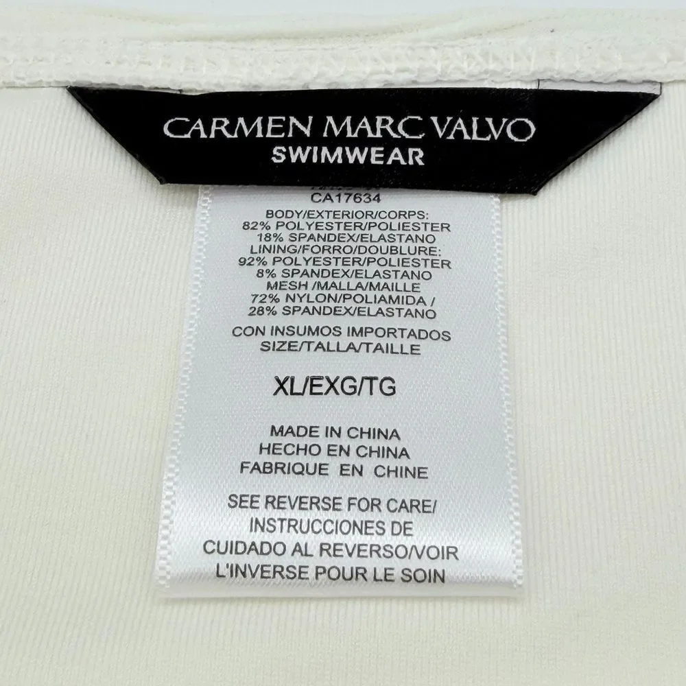 NWT Carmen Marc Valvo Ivory Bikini Bottom XL